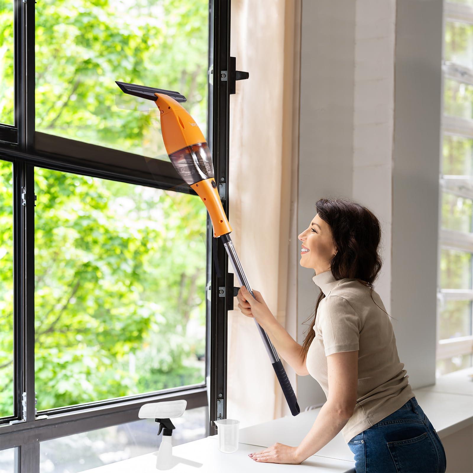 Licyor Rechargeable Window Vac, Window Vacuum Squeegee, Cordless Window Vacuum Cleaner Set, Electric Cleaning Tool for Windows, Tiles, Mirrors, Visual Water Tank