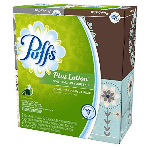 Puffs Puffs Plus Lotion Facial Tissues,4 count,pack of 6