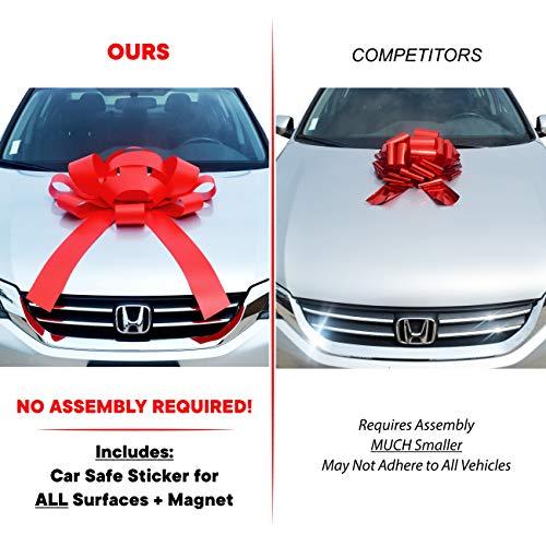 CarBowz CarBowz Big Car Bow, I Love You, Giant 30" Bow, Non Scratch Magnet, Weather Resistant Vinyl (Black)