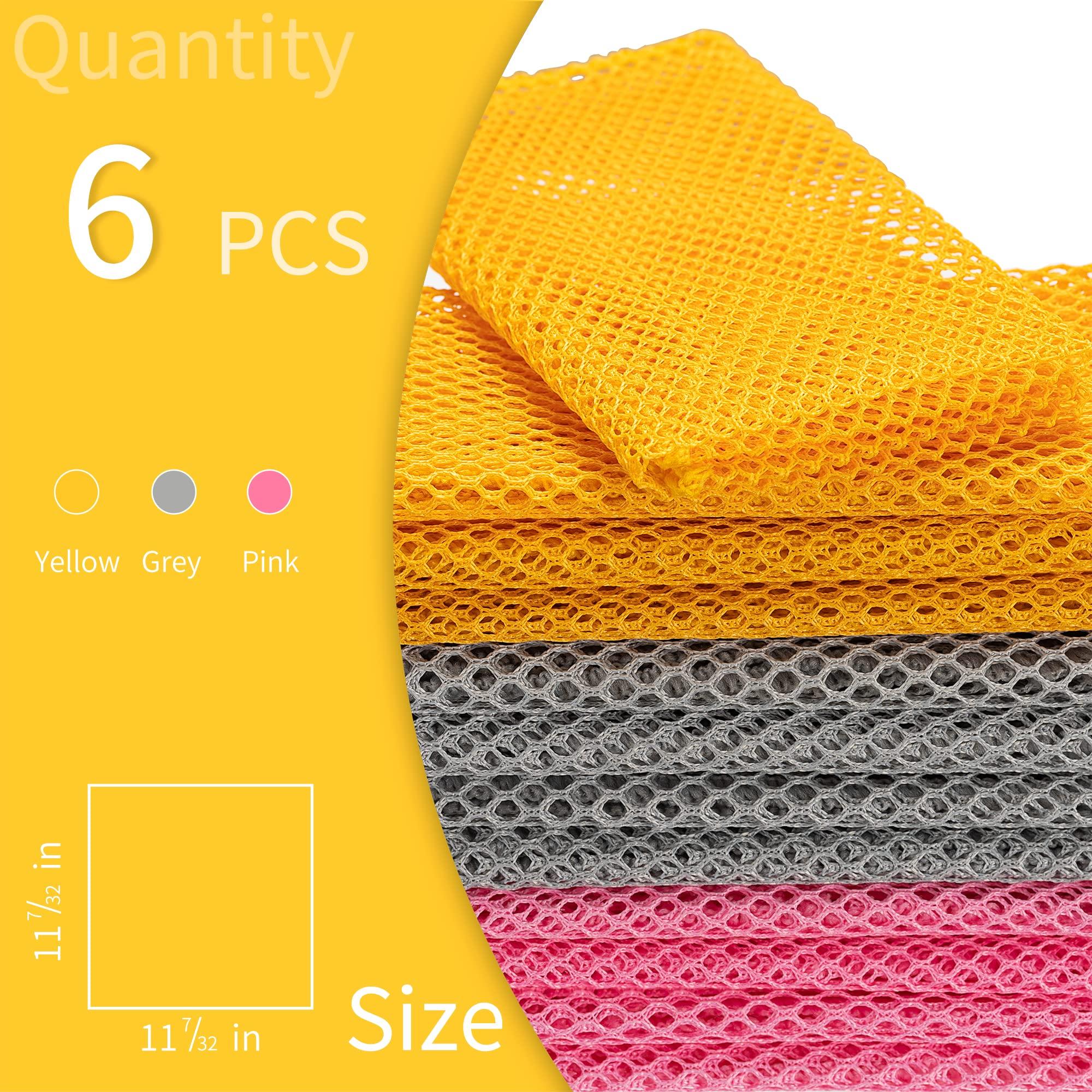 BAIKAFU BAIKAFU 6Pcs Dish Wash Net,Innovative Mesh Cloth,Ultra Non-Scratch Dish Rags for Washing Dishes,100% No Odor/Quick Dry,Perfect Scrubber,Dish Sponges for Washing Dishes Yellow/Pink/Gray