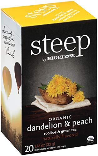 Bigelow Tea Bigelow 17715 Steep Tea, Dandelion & Peach, 1.18 Oz Tea Bag, 20/box