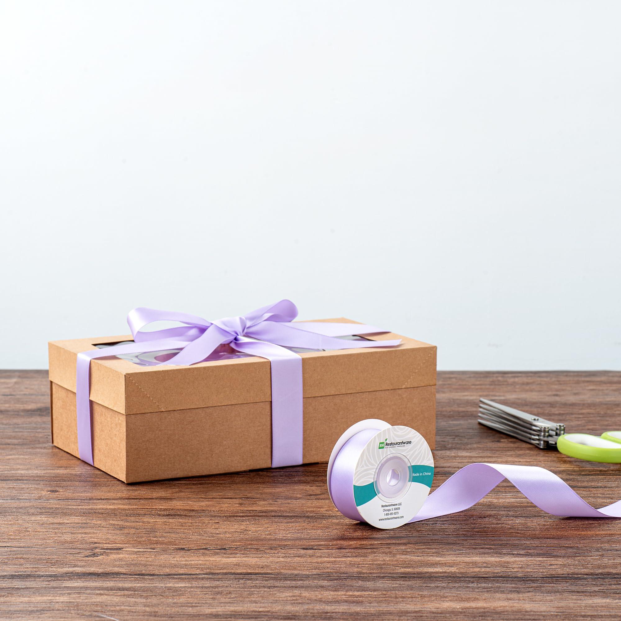 Restaurantware Restaurantware - Gift Tek 10 Yards x 1 Inch Satin Ribbon, 10 Single Faced Fabric Ribbon - Wide, Vibrant, Orchid Purple Polyester Ribbons, Solid Colored, for Gift Wrapping, Crafts, Weddings, Parties