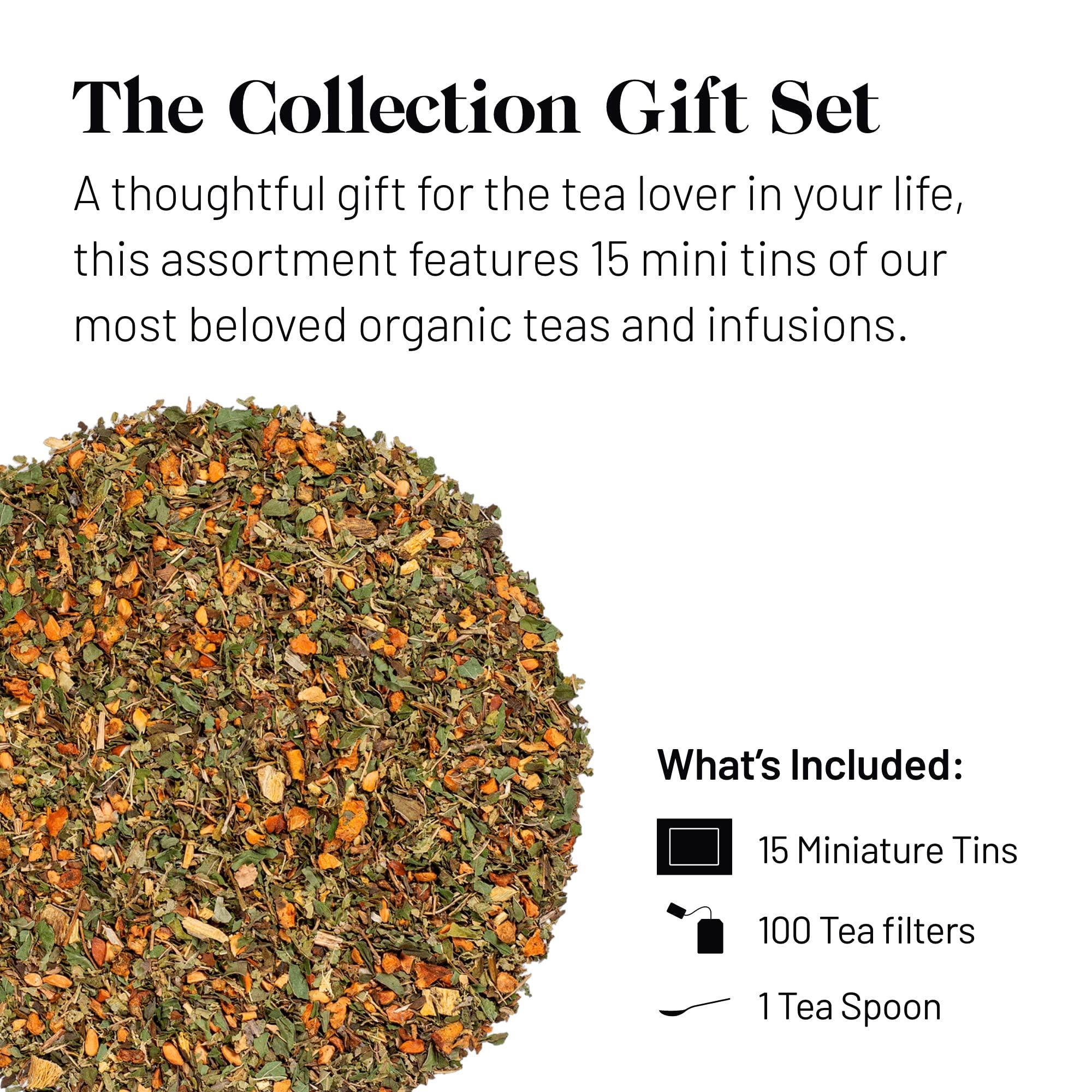 KUSMI TEA Kusmi Tea - \"The Collection\" Gift Set - 15 Iconic Kusmi Recipes + 100 Tea Bags + Tea Spoon - Organic Black, Green, White & Herbal Teas - Gift Idea for Women & Men - Loose Leaf Tea - 15 Tins of 0,9 oz