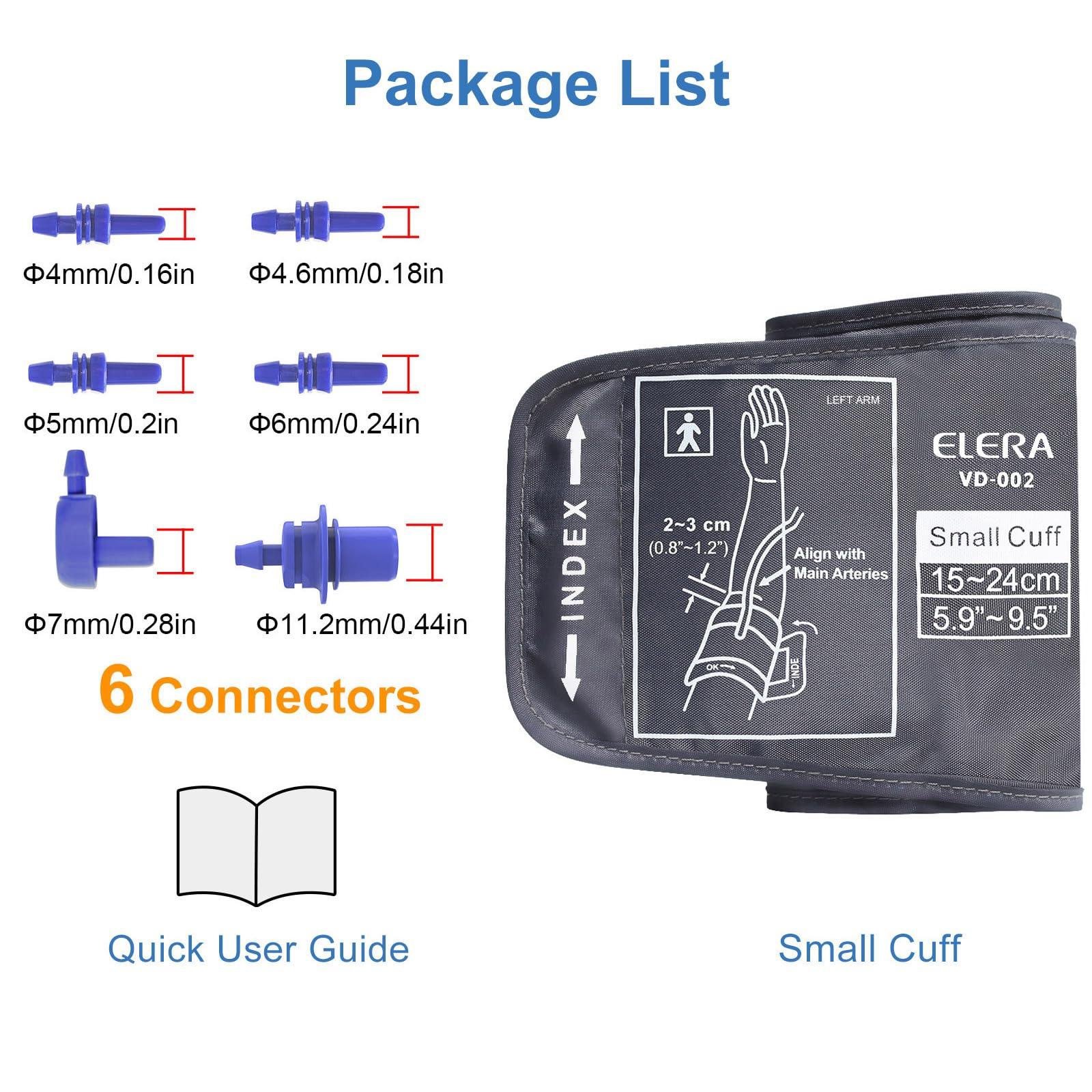 ELERA Pediatric Blood Pressure Cuff for Kids & Women - Small Child Replacement BP Cuff (5.9-9.5 Inch Arm Circumference), Compatible with Most Monitors - with 6 Connectors