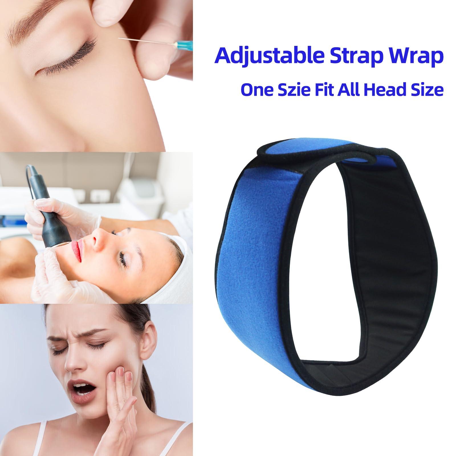 WORLD-BIO Face Ice Pack Wrap for TMJ, Wisdom Teeth, WORLD-BIO Jaw Wrap with 4 Reusable Hot Cold Therapy Gel Packs for Head, Chin, Oral and Facial Surgery, Pain Relief for Swelling, Injuries, Dental Implants