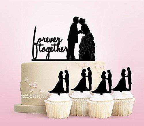 jjphonecase TC0071 Forever Together Marry Party Wedding Birthday Acrylic Cake Topper Cupcake Toppers Decor Set 11 pcs