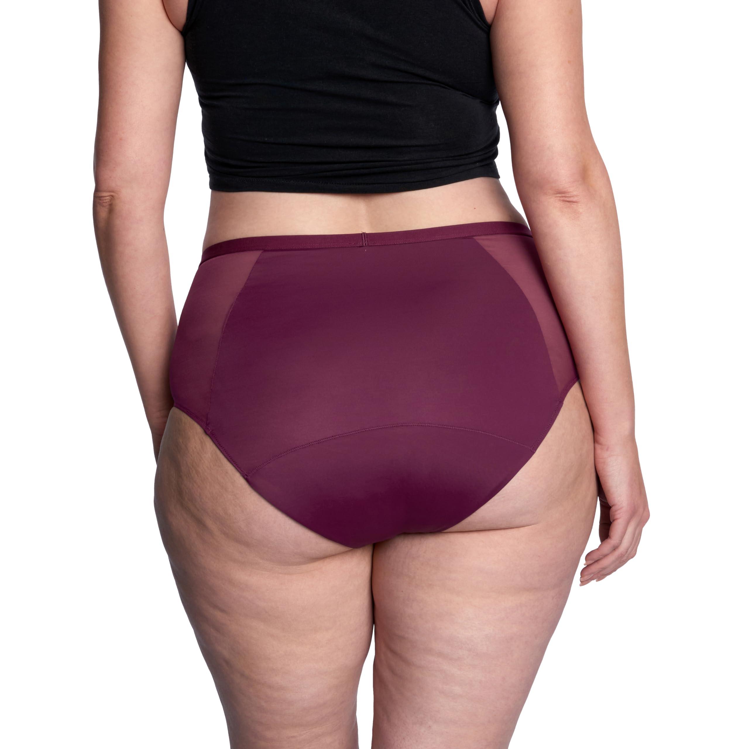 THINX Thinx Period Underwear, Comfort-Stretch Hi-Waist, Holds Up to 12 Tampons, FSA HSA Approved Period Panties, All-Day Absorbency Menstrual Underwear for Women, Leakproof & Reusable, Plum, L,