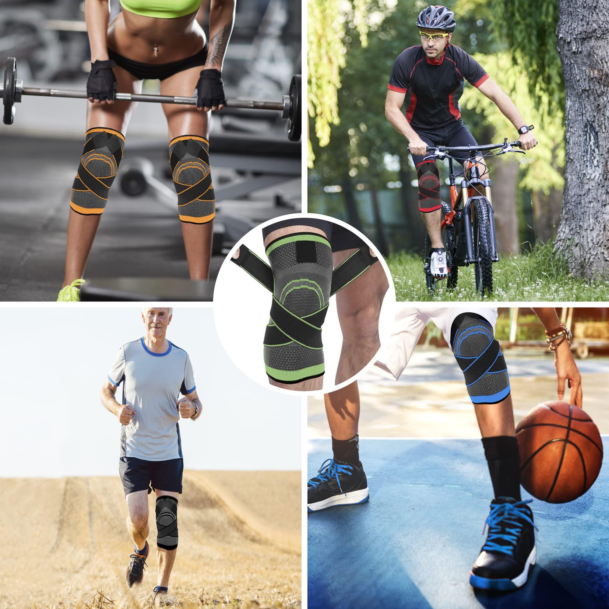 DCF DCF Knee Braces, Knee Sleeve for Men and Women - knee compression sleeve, knee Pain Relief, fitness knee Support for Sports Arthritis Working Out Running Basketball, Weightlifting, Gym (Small, Red)