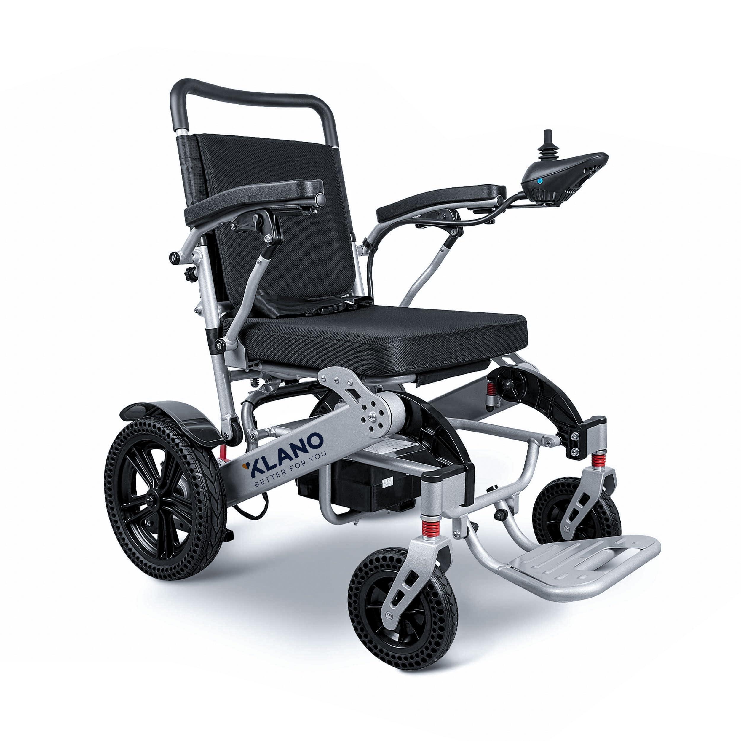 K KLANO KL80 Klano Electric Wheelchair 30 Miles Long Range, 600W Motor, Lightweight, Foldable, All-Terrain, Puncture-Free Wheels, Portable, Compact, Airline Approved, Power Wheelchair for Adults & Seniors