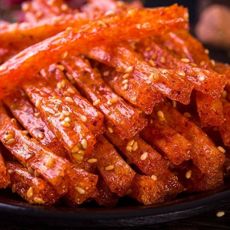 ZAOIAN Latiao Spicy Strips Nostalgia Spicy Small Gluten, Instant Classic hot&Spicy Flavor Chinese Special Snack Food, Ready to eat Delicious Snack, Vegan, 68g/2.39 Ounces per Pack (Slightly Spicy,1 Pack)