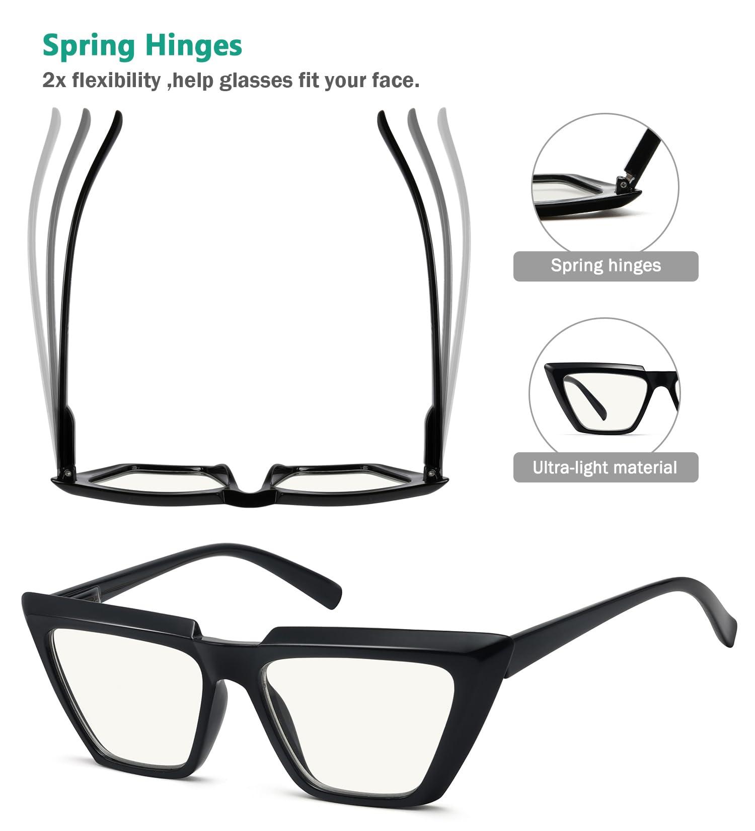 Eyekepper Eyekepper 4-Pack Progressive Multifocus Reading Glasses Blue Light Blocking No Line Multifocal Readers Cat Eye +1.25