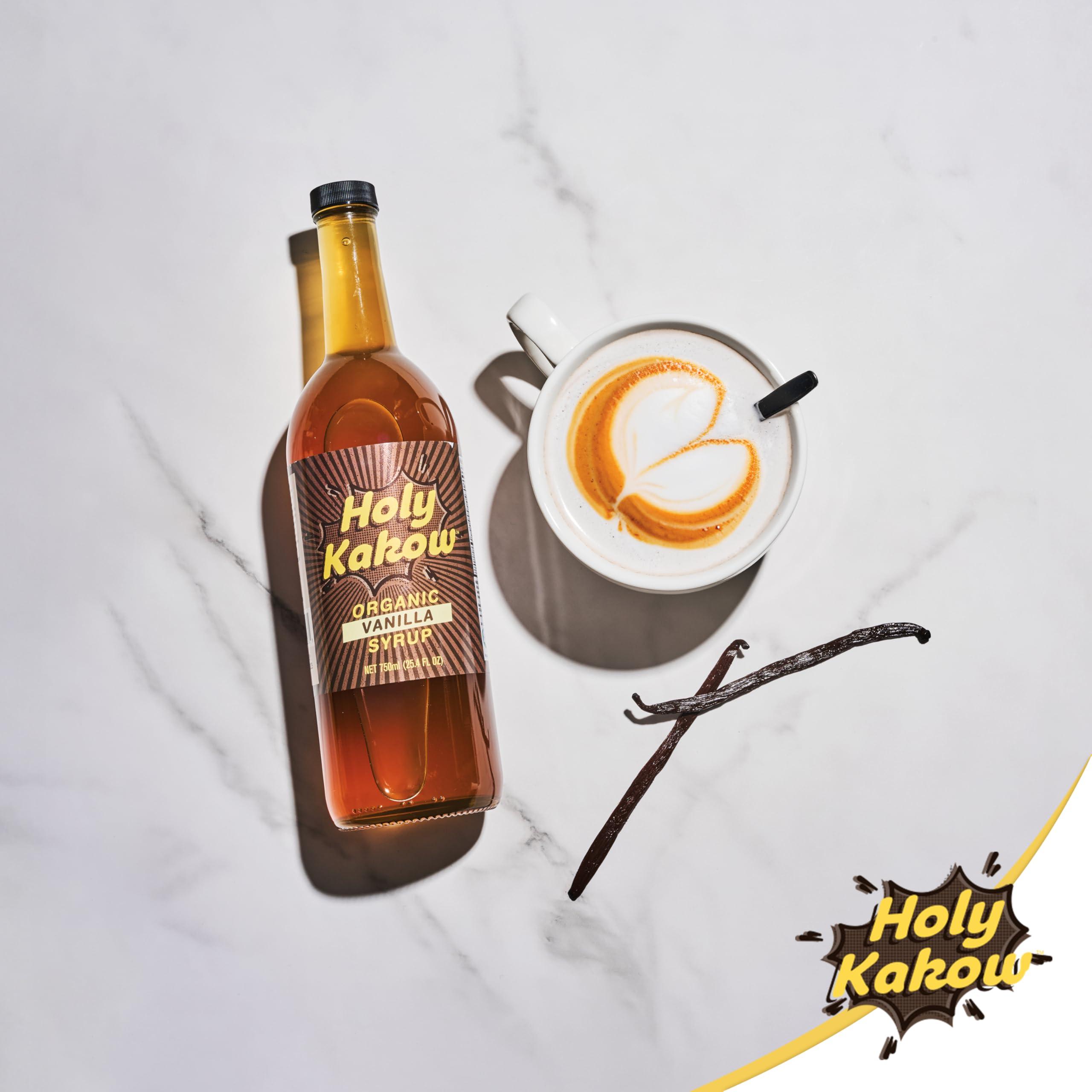 Holy Kakow Holy Kakow Cafe Organic Vanilla Syrup - Vanilla Syrup, Coffee Syrup, Organic Syrup for Coffee, Vanilla Syrup for Coffee, Add to Latte, Cocktail and Shake, Real Food Ingredients, Specific Flavor - 750m