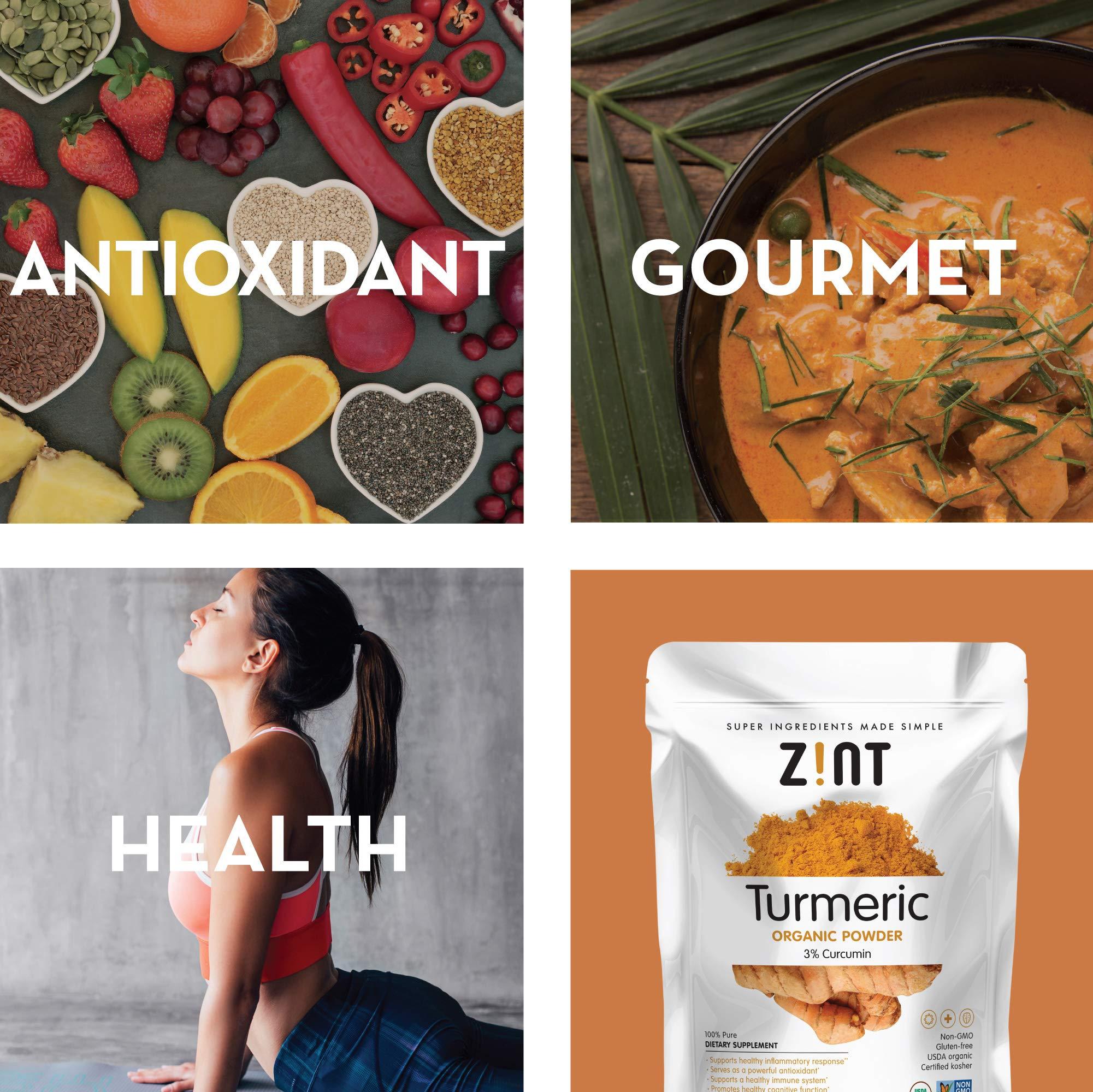 Zint Turmeric Powder : Organic Indian Spice - Lab Tested Raw Natural Whole-Food Curcumin Supplement - Antioxidant, Non-GMO, USDA Certified,32 Oz