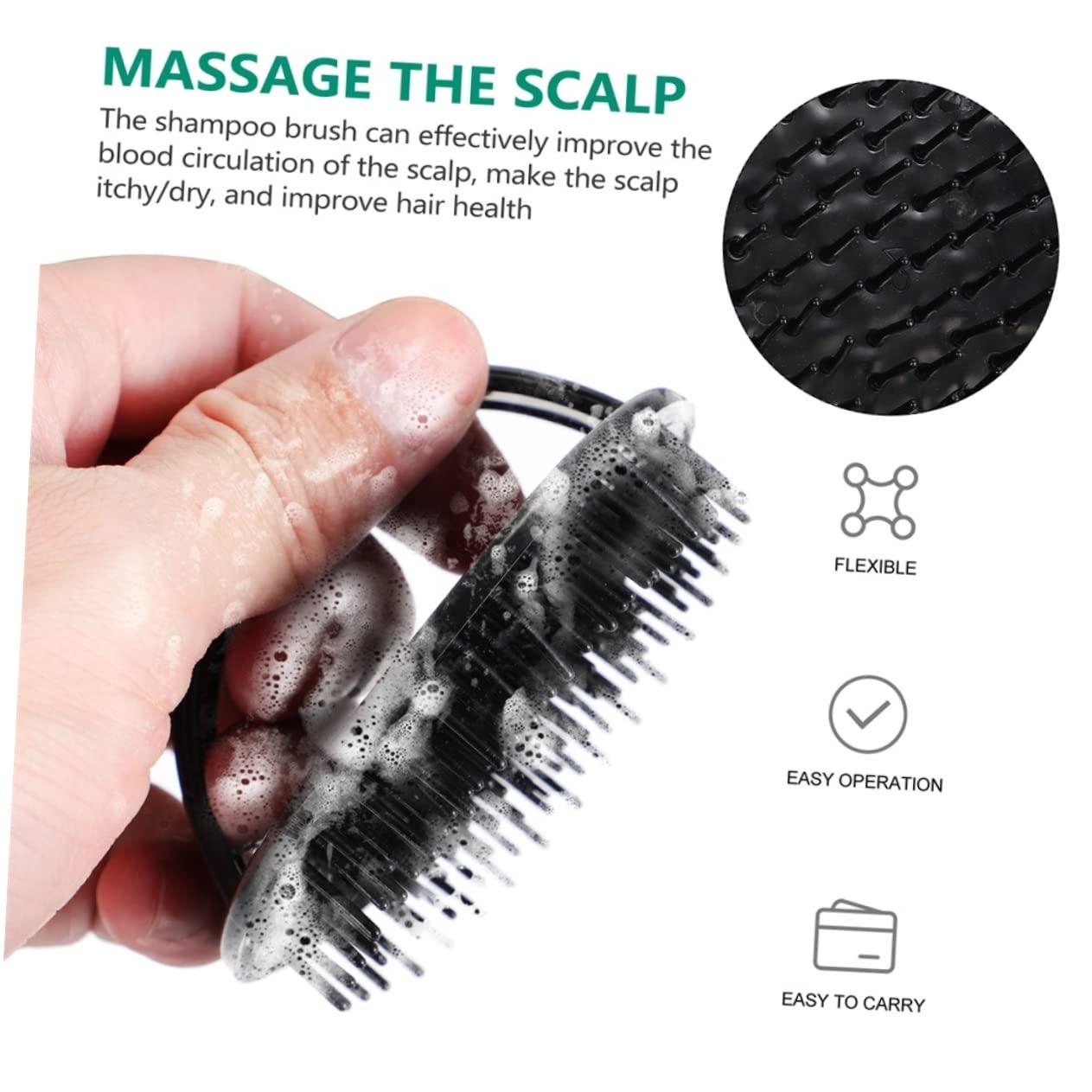 Healeved Healeved 8 Pcs Massage Shampoo Brush Scalp Scrubber Shower Brush for Hair Scalp Shampoo Brush Face Wax Head Scalp Massage Brush Roller Brush for Blow Drying Massager Sponge Plastic Black