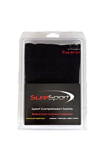 SureSport SureSport Knee-High Compression Socks (Large, Black)