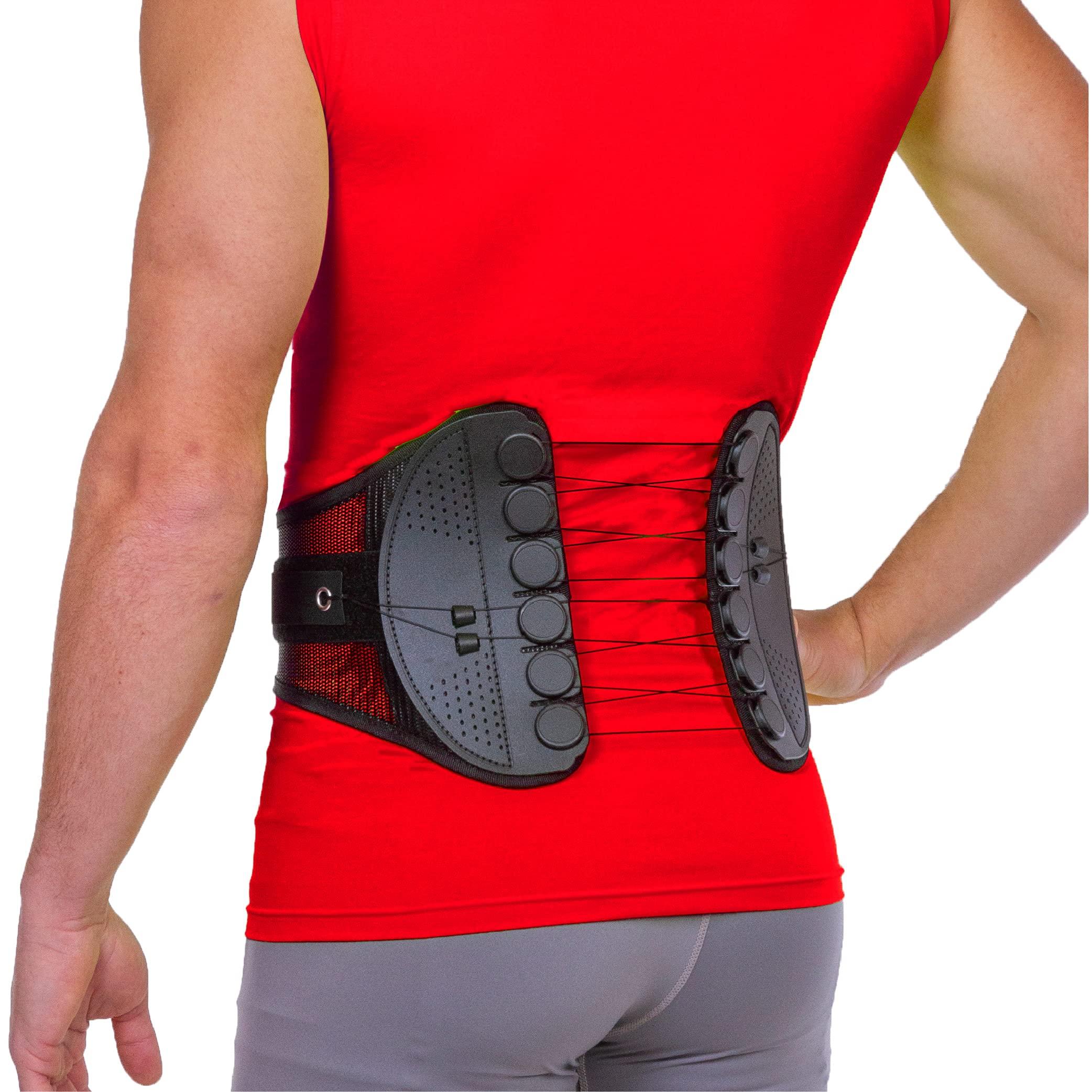 BraceAbility BraceAbility Spine Sport Back Brace - Athletic Men's and Women's Workout Lumbar Corset for Exercising, Running, Golfing, Driving, Fishing, Active Nurses and Police Work (Small)