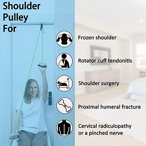 Hshbxd Shoulder Pulley Over The Door Physical Therapy System, Exercise Pulley, Alleviate Shoulder Pain and Facilitate Recovery from Surgery (Green)