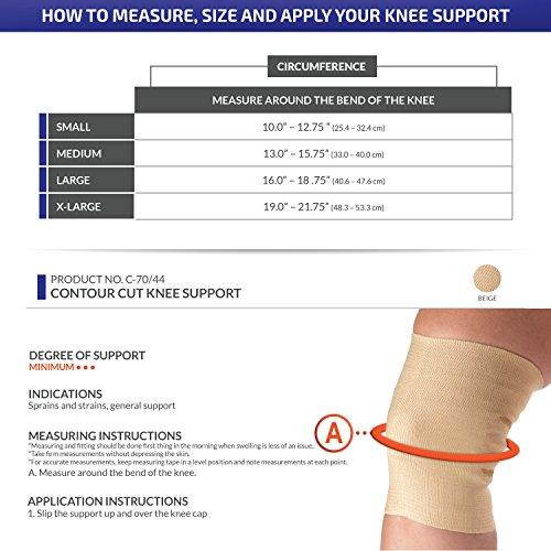 Champion CHAMPION C-70 Contour Cut Knee Support V-Large, Beige, V-Large