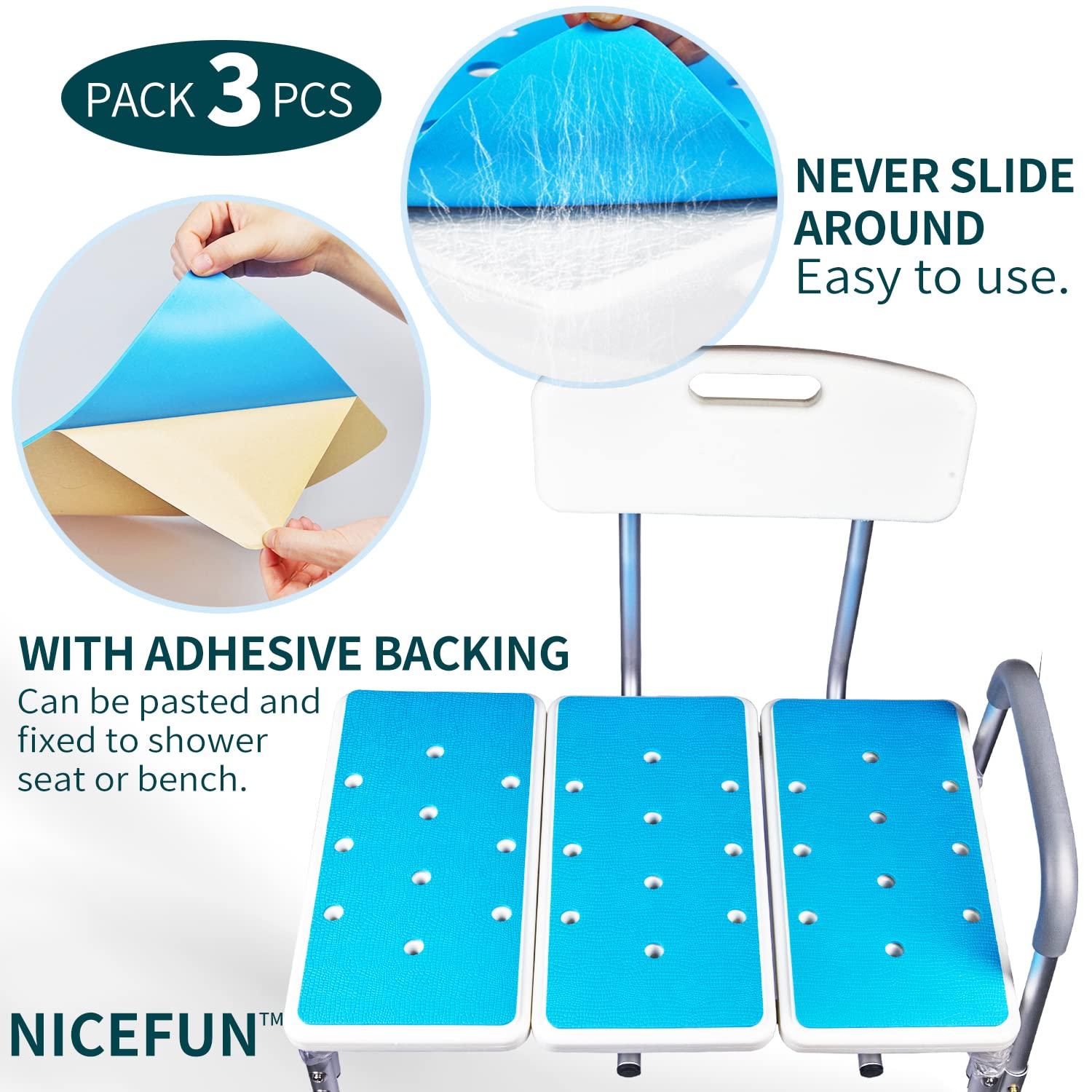 shenzhenshi yixia maoyi youxian gongsi 3 PCS Bathtub Transfer Bench Cushions with Adhesive Backing, Shower Pads Non Slip Soft Foam Pad 15'' x 7.5'' Padded Bath Tub Bench, 26'' Chair Pad, Seat Mat, Cover (MAT196X382)