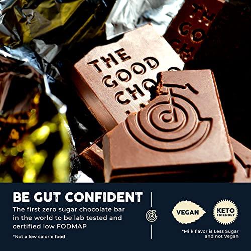 The Good Chocolate The Good Chocolate - Keto Chocolate Variety Pack, Zero Sugar, Lower Net Carb Snack, Lower Calorie Chocolate Candy Variety Pack, 6 Flavors, 6 Bar Value Pack