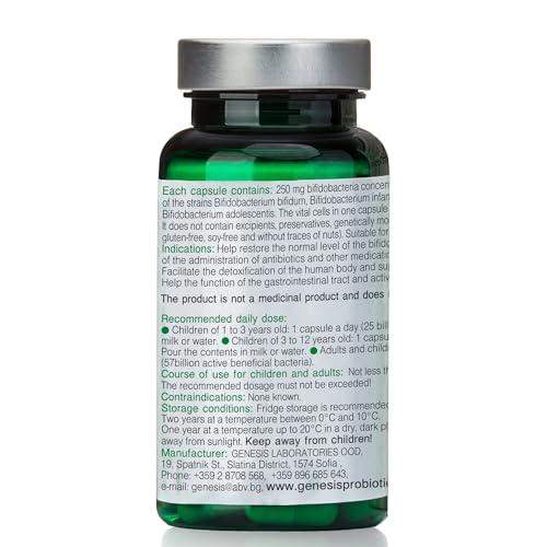 Genesis Laboratories Genesis Bifido Bio Probiotic with Lactobacillus 250 Mg per Capsule 60 caps