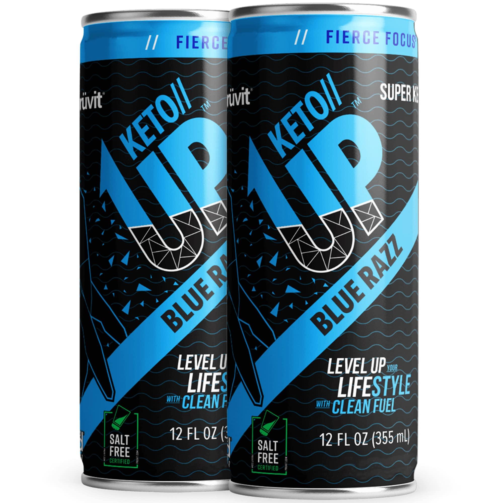PRVIT The Blue Razz Keto//Up Drink Ready-to-Drink Ketones for Focus for Men and Women - 12 pack