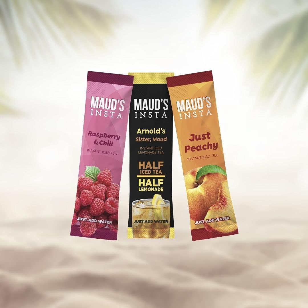 MAUD'S Maud\'s Lemonade Instant Tea Packets Single Serve, 26 ct | Insta Arnold\'s Sister Flavored Tea | 100% California Blended Tea Leaves Solar Energy Produced | Hot or Iced Tea Instant Powder Packs
