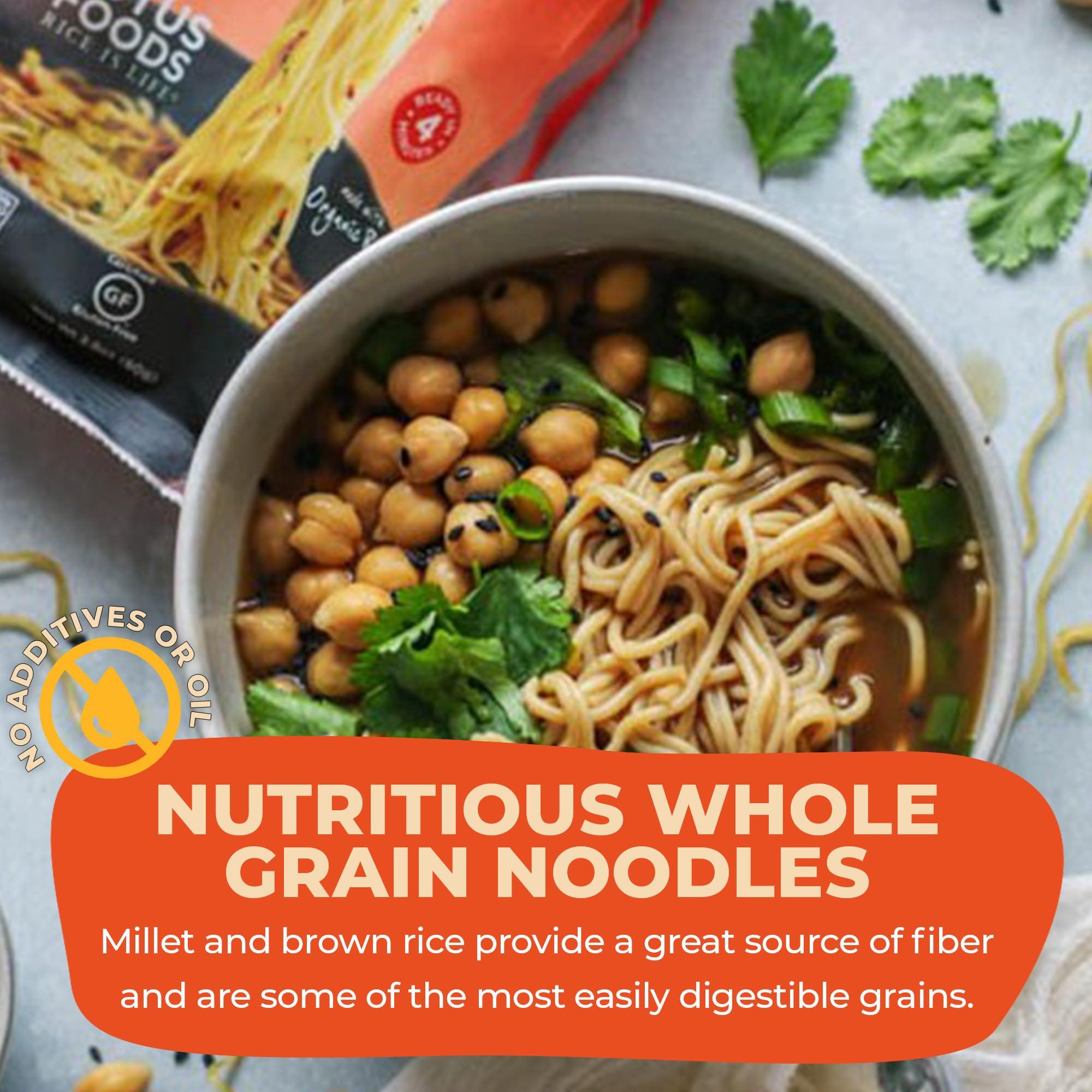 Lotus Foods Lotus Foods Organic Millet & Brown Rice Ramen with Miso Soup - Gluten Free Ramen Noodles, Vegan Ramen Noodles with Millet Flour & Brown Rice Flour, Whole Grain GF Ramen - 2.8 Oz Bags (Pack of 10)