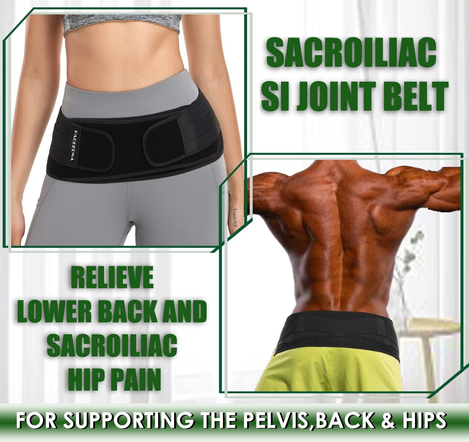 PARPERNA Sacroiliac SI Hip Belt for Women Men SI Joint Hip Belt - Lower Back Support Brace - Hip Braces for Hip Pain - Pelvic Support Belt - Adjustable Sciatica Pelvis Lumbar Pain Relief Trochanter Brace