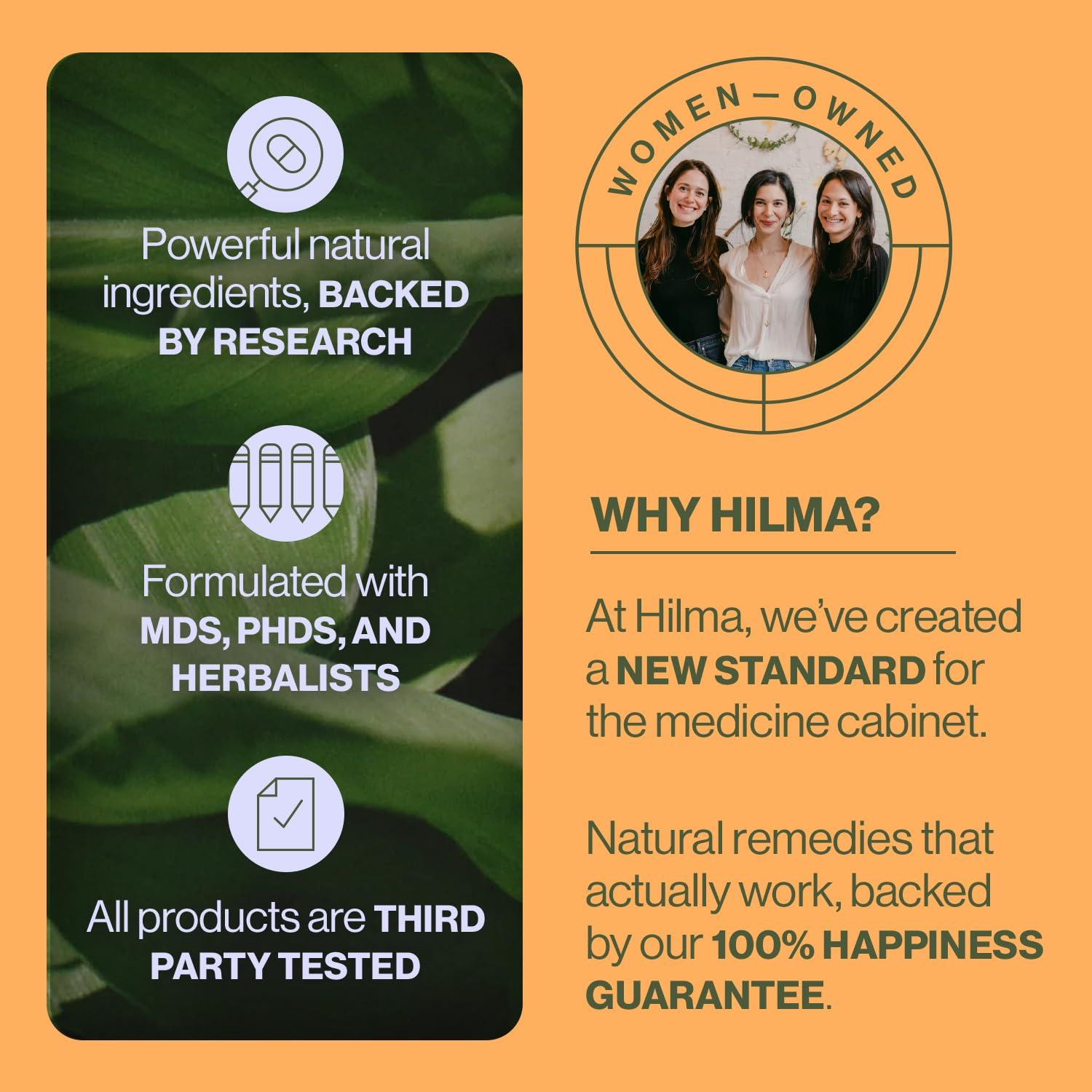 Hilma Hilma Digestive Enzymes for Women, Bloating Relief with Turmeric, Dandelion Root and Gluten Digestive Enzymes, Natural Gluten and Dairy Relief Pills, 60 Vegan Capsules