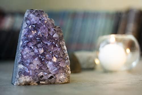 SAMSARI SAMSARI 4 to 5 Lb Amethyst Crystal Geode From Uruguay 4.5\" to 9\" Height, Natural Large Amethyst Cluster Rock Crystals and Healing Stones
