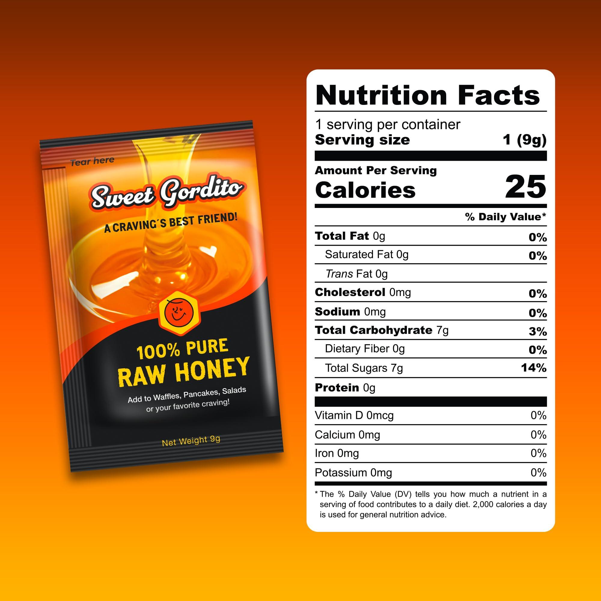 Sweet Gordito Raw Honey Sachets Ziplog (15 pack) - Ideal for coffee! Each Ziplog contains 15 sachets of 9g of delicious raw honey, perfect for on-the-go. Small size and portability make it easy to enjoy the sweet taste without refrigeration. Perfect for sweetening
