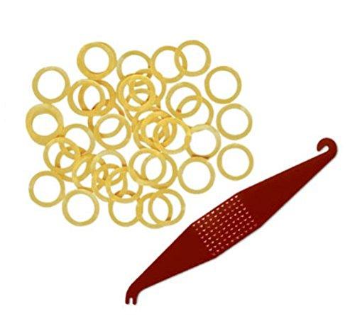 Prairie Horse Supply 5/16 Inch Orthodontic Elastic Rubber Bands, 500 Pack, Natural, Medium 3.5 Ounce Small Rubberbands Dreadlocks Hair Braids Fix Tooth Gap, Free Elastic Placer for Braces
