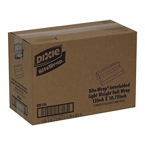 Georgia-Pacific Rite-Wrap, RW126, White, Light-Weight Interfolded Dry Wax Deli Paper 10.75" Width x 12" Length by GP PRO (Georgia-Pacific) (Case of 12 Boxes, 500 Sheets Per Box)