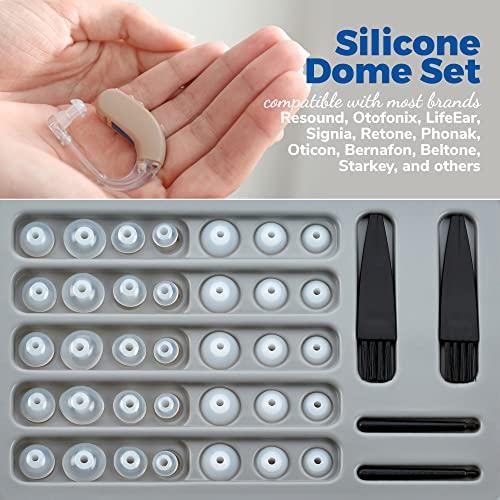 MEDca Hearing Aid Domes - Universal Domes for Hearing Aids - Sizes Small, Medium, Large & X-Large Earbud Replacements and BTE Hearing Sound Amplifiers, 2 Pack