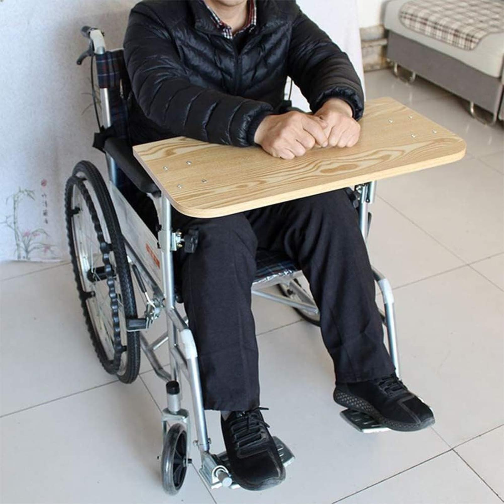 WWTSMYXGS Wheelchair Tray, Wood Wheelchair Lap Tray, Wheelchair Table for Patients and Elderly Writing, Reading, and Eating
