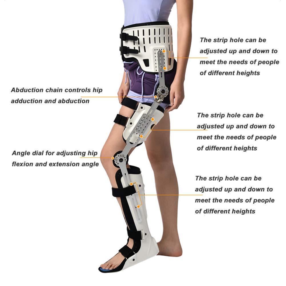 Generic Knee Support Brace,Hip Knee Ankle Foot Orthosis Leg Fracture, Lower Limb Paralysis, Hip Walking Fixed with Walking Boots Brace Knee Surgery Ligament Support, Durable Ankle Foot Orthosis Brace