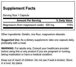 Swanson Swanson Magnesium Oxide 500 mg 100 Caps