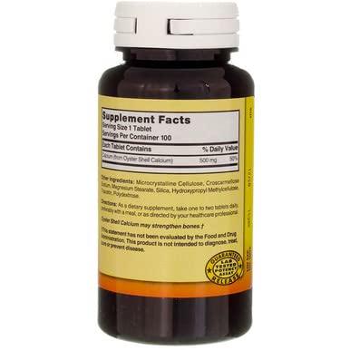 Nature's Blend Nature's Blend Oyster Shell Calcium 500 mg Tablets - 100 ct, Pack of 5