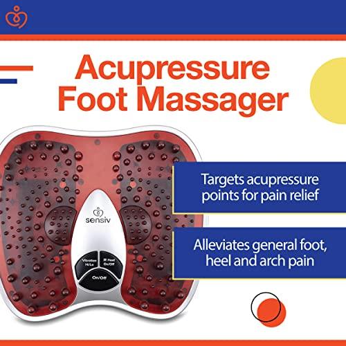 Sensiv Sensiv Acupressure Foot Massager for Blood Circulation and Pain Relief for Foot Pain and Plantar Fasciitis Relief Infrared Heat with Adjustable Vibration
