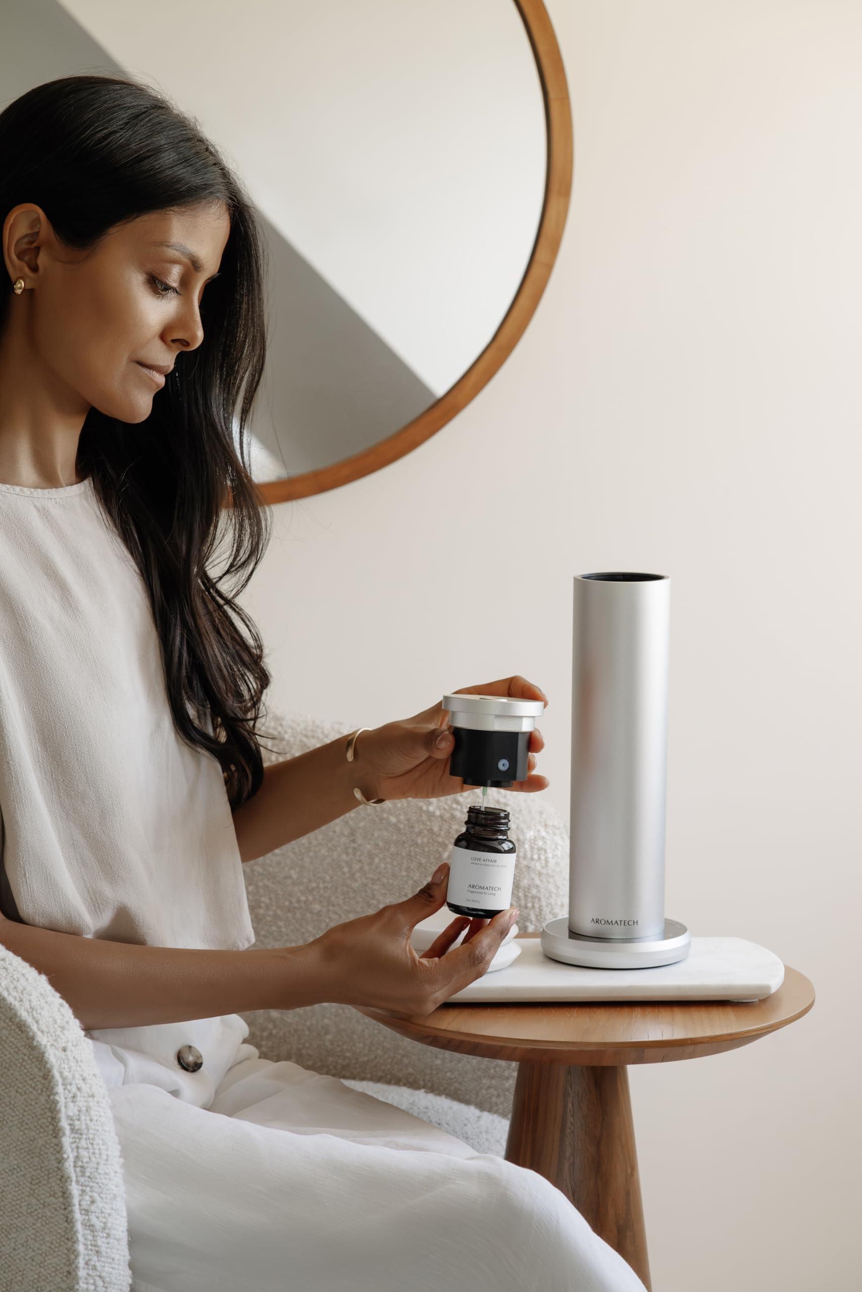 AromaTech AromaTech New AroMini BT Plus Scent Diffuser w/Bluetooth Cold-Air Diffusion Scent Machine for Home, Office, Hotel, Spa Nebulizing Diffusion System for Essential Oil Blends (Black)