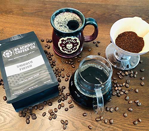 Blackout Coffee Co. Blackout Coffee, Smooth Finish, Ground or Whole Bean, 100% Light Roast Arabica Beans, Small Batch Roasted in the USA 12 oz Bag (Whole Bean)