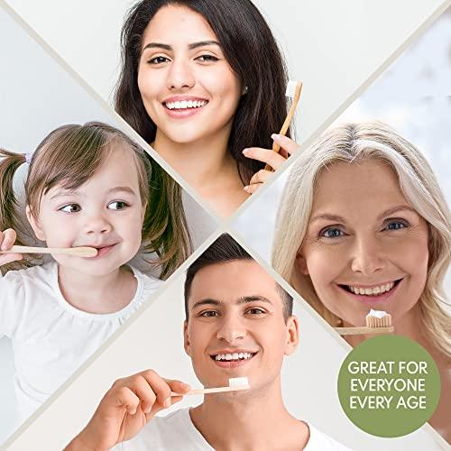 24k Organic Natural Bamboo Wood Toothbrush Soft White Bristles by 24k Organic--Biodegradable, BPA Free, Eco-Friendly, Vegan Friendly, Environmentally Clean–Go Green Dental Care for Entire Family (Single Pack)