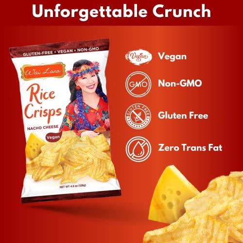 WAI LANA Wai Lana Chips Rice Crisps – Nacho Cheese, Gluten-Free, Vegan, Non-GMO, 4.5 oz (Count of 6)
