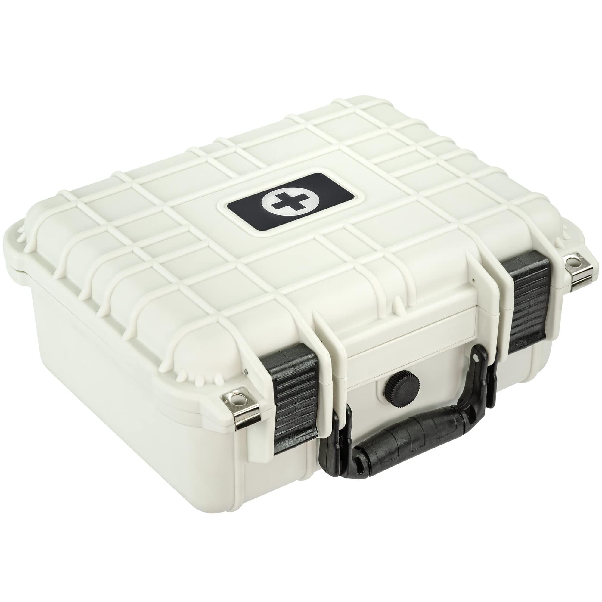 Eylar Eylar Large 13.37 Inch Hard Protective Medical Case EMT First Responder and First Aid Service Storage Box, Waterproof, Dustproof, Shockproof with Foam (White)