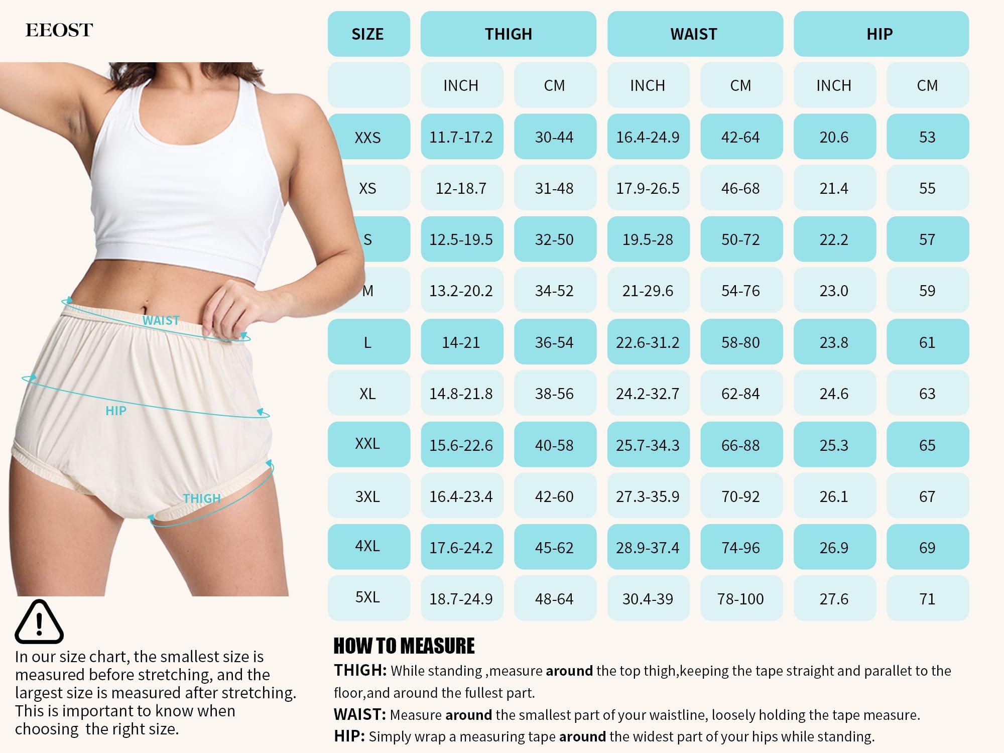 EEOST EEOST Women\'s Plastic Pants for Adult Diapers Incontinence Waterproof Cloth Diaper Cover Leakproof Rubber Underwear Alternative (Beige, XL)