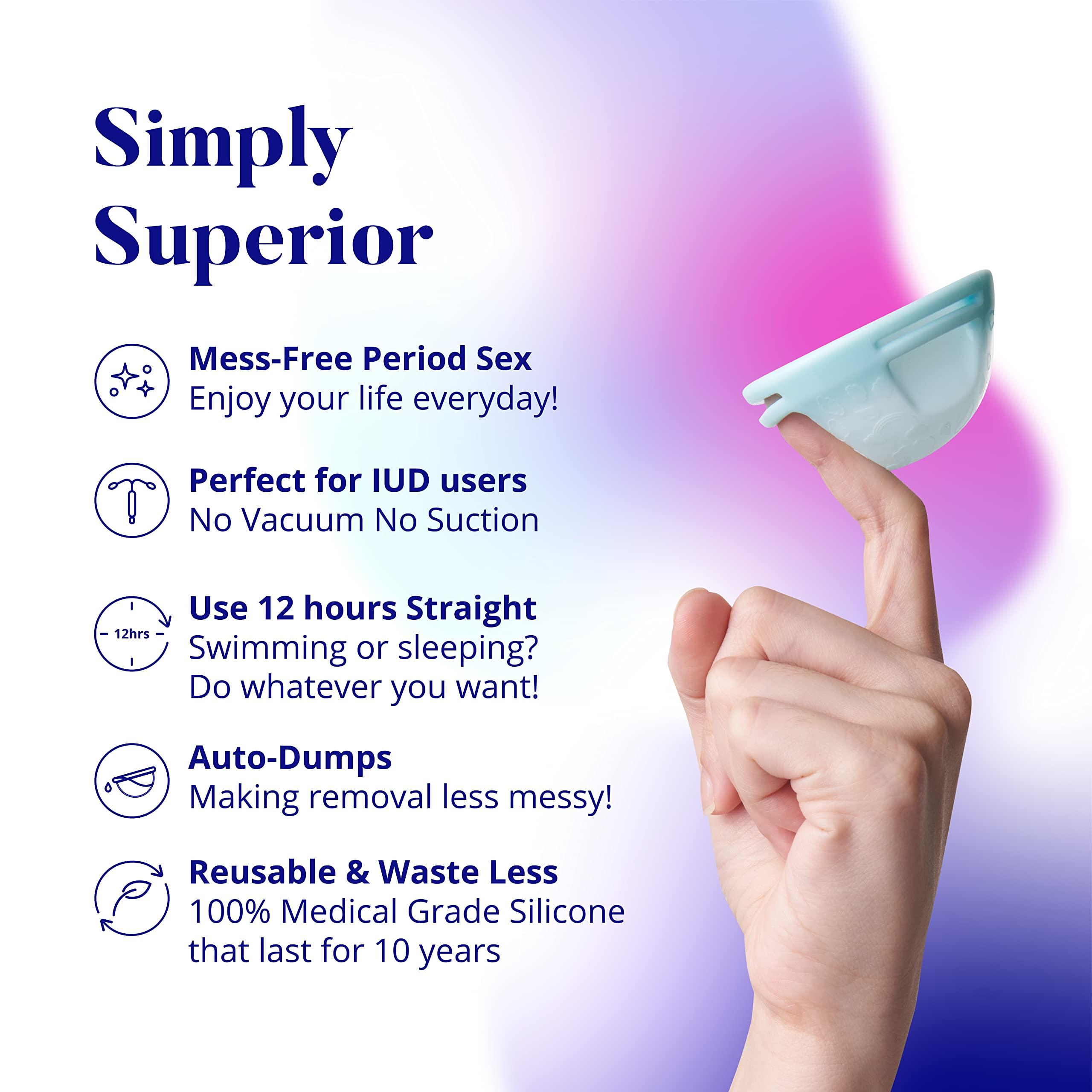 HeyHera HeyHera Menstrual Disc Reusable, Silicone Menstrual Disc, Comfortable Period Disc, Easy to Use & Extract, Simple to Clean Reusable Menstrual Disc (Regular)