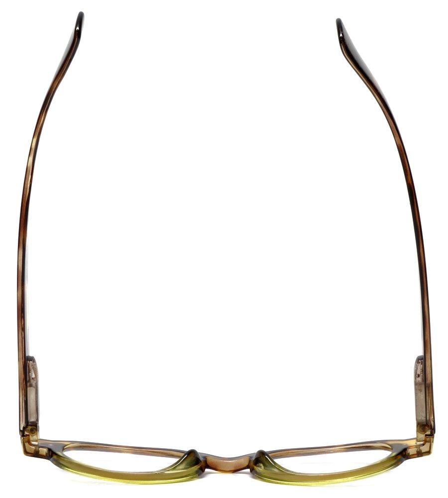 Calabria Calabria 4372 2 Color Oval European Reading Glasses&Case in Tortoise Green +4.00