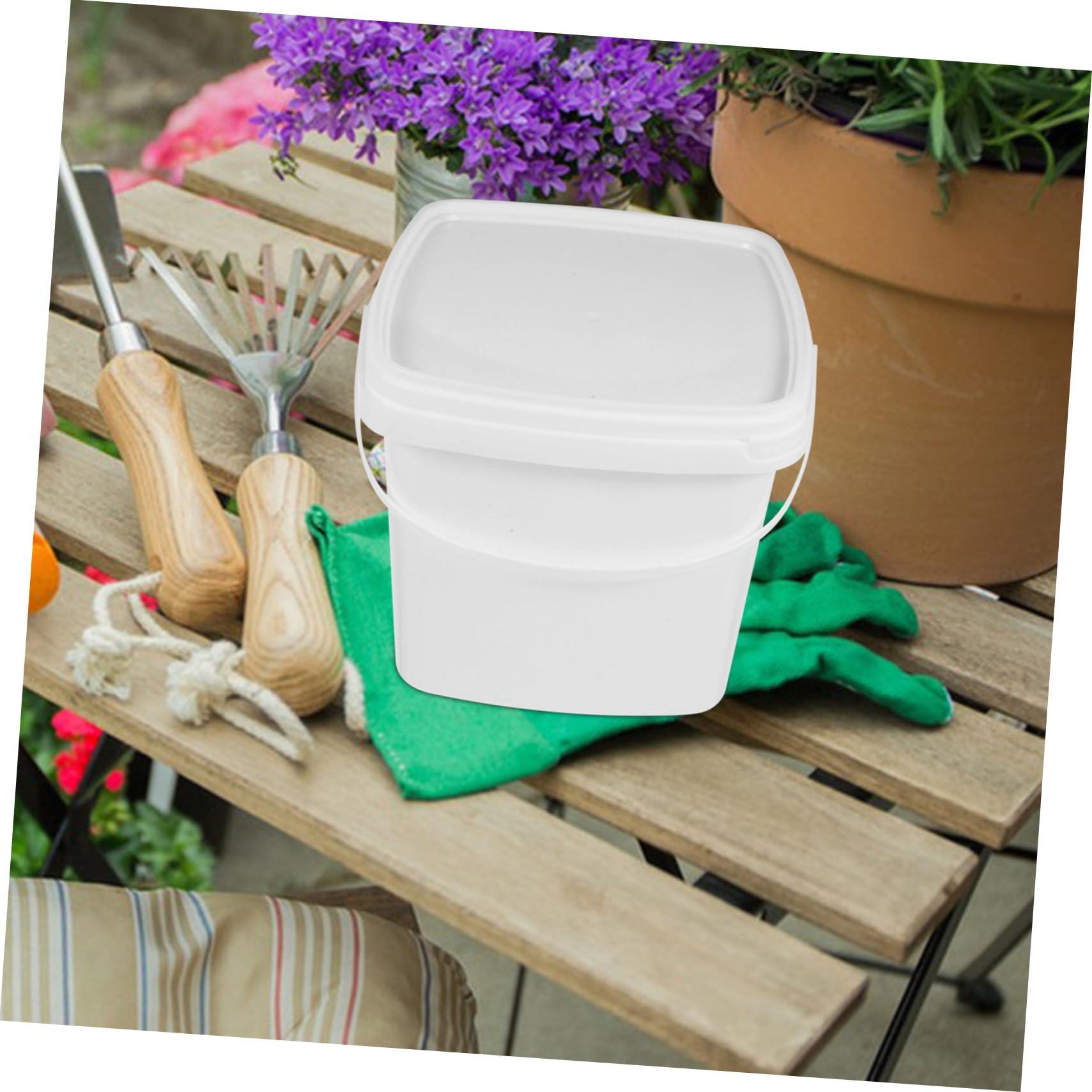 MERRYHAPY MERRYHAPY Food Bucket Water Bucket with Lid Cleaning Bucket Paint Can with Handle Painting Bucket Water Holder Water Storage Bucket Water Bucket with Handle White Plastic Palette