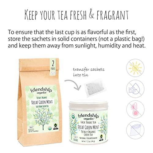 Friendship Organics Friendship Organics Decaf Green Mint Tea Bags, Organic and Fair Trade 22 Count